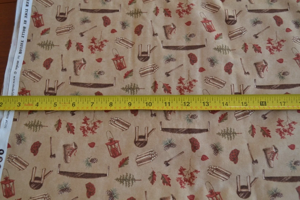 14" Long, Lumberjack Theme on Tan Quilt Cotton, Moda/A Simpler Time/Taylor,M8430 - Image 2 of 4