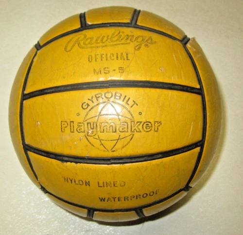 VINTAGE RAWLINGS OFFICIAL MS-5 GYROBILT PLAYMAKER TOP GRAIN LEATHER VOLLEYBALL