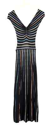 Marciano Dress Womens UK 4 Sleeveless Pinstripe Stretchy Maxi