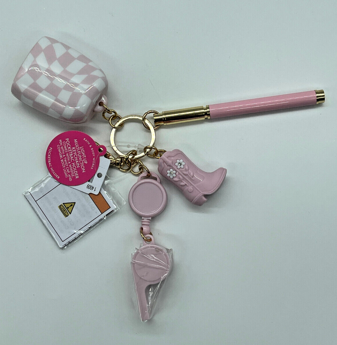 BATH & BODY WORKS MULTI-TOOL KEYCHAIN POCKETBAC HOLDER LIGHT-UP