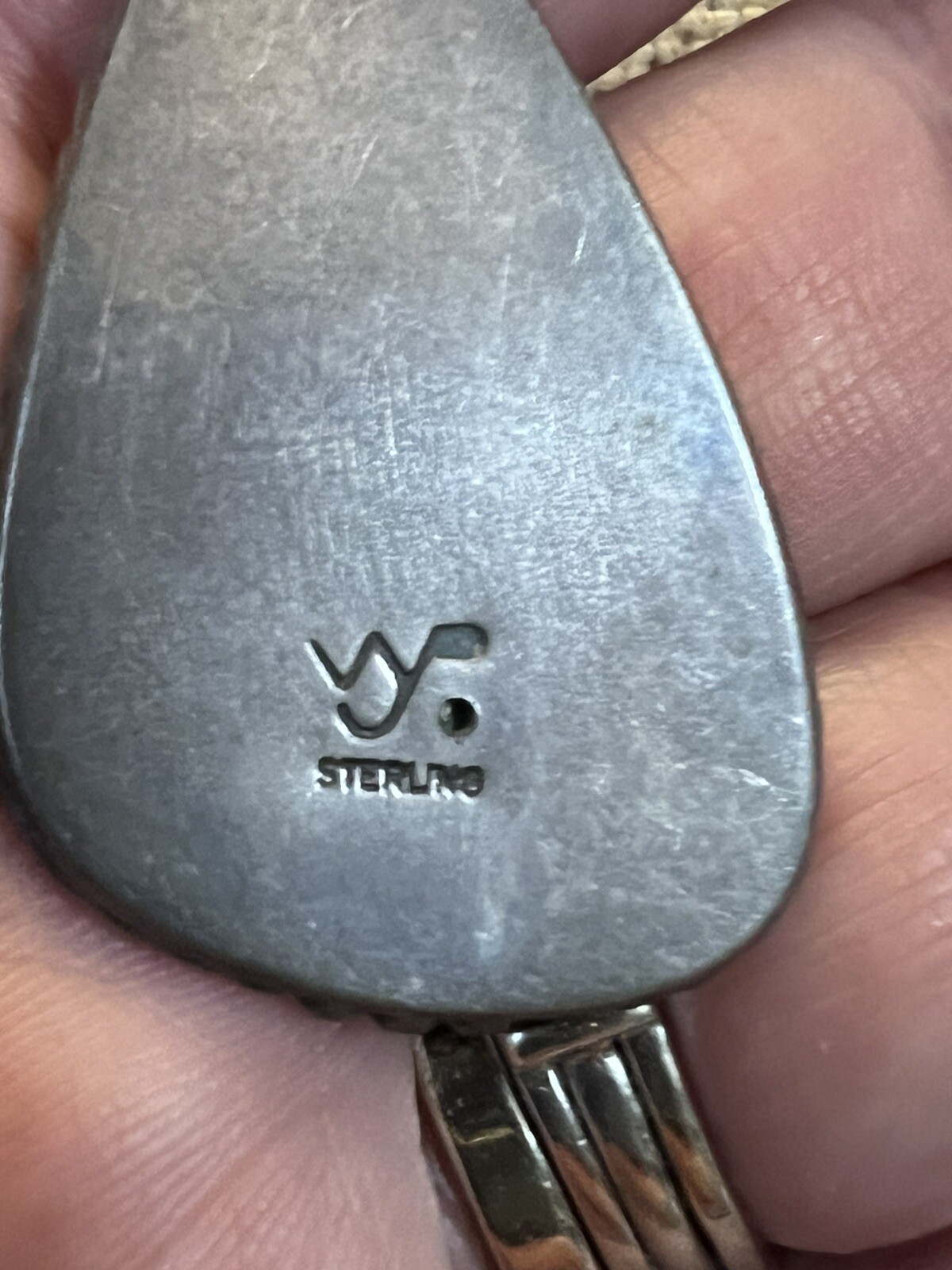 STERLING SILVER MALACHITE TRIANGULAR PENDANT MARK… - image 5