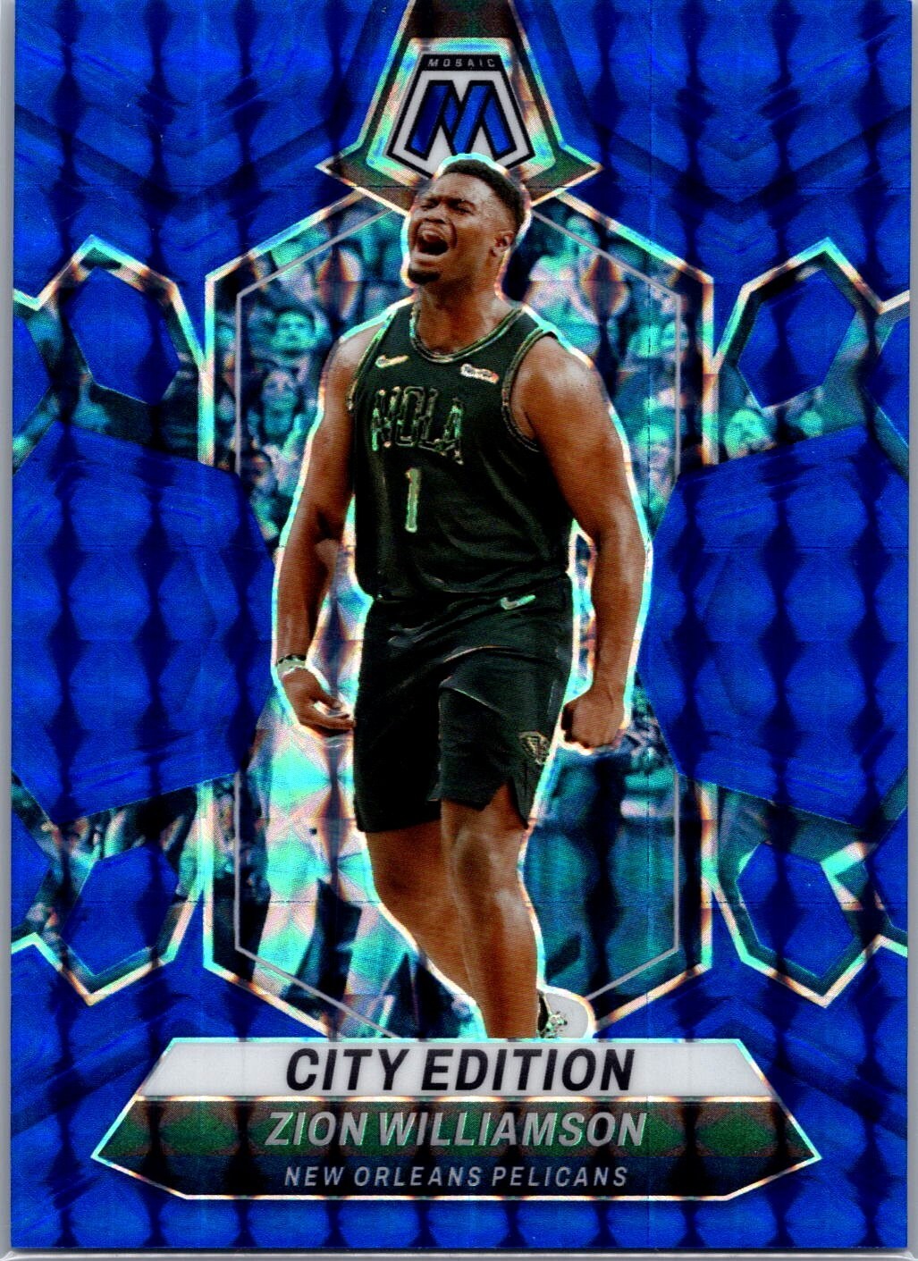 2023-24 Panini Mosaic - City Edition Zion Williamson #271 Blue Mosaic Prizm /199