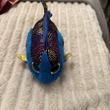TY Beanie Babies Boo Boos Animal Plush Kids Soft Toy AQUA THE BLUE FISH 6" VGC
