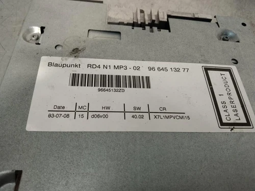 9664513277 Sistema Audio/Radio Cd para CITROEN C5 BERLINA PREMIER 2008 181332 - Imagen 3 de 4