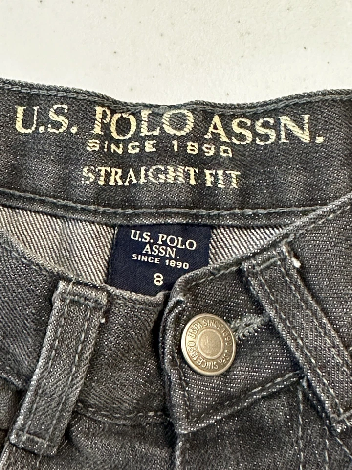 US POLO ASSN. Pantalones elásticos negros suaves con detalles negros talla 8 para niñas Foto 4 de 4
