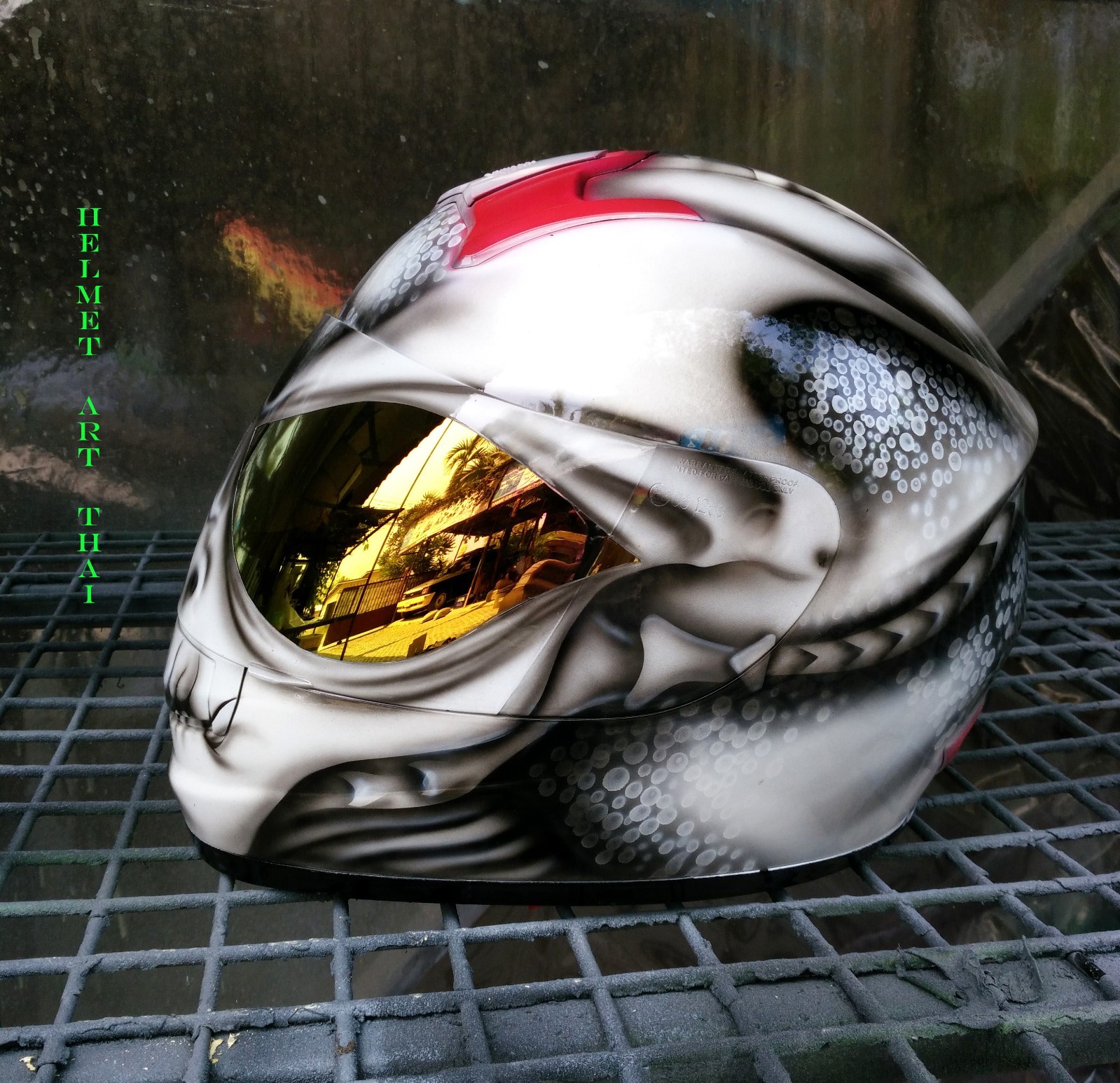 ALIEN Custom Airbrushed Motorcycle Helmet | eBay