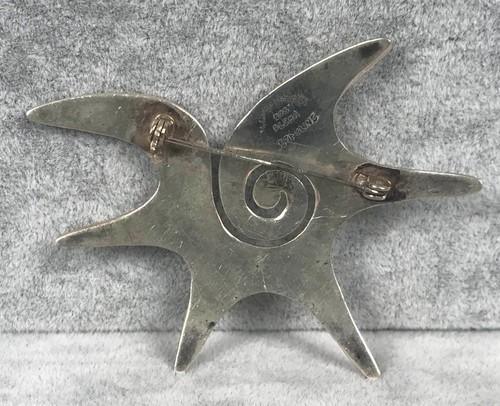 Vintage Stering Mexico Pin Brooch - Mid-Century Modern Sea Star Shell - PCCMA - 第 2/3 張圖片