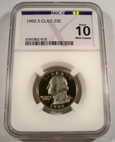 1992-S NGC PF10UCAM CLAD WASHINGTON QUARTER PROOF ULTRA CAMEO 25c PF 10 PR 70 DC