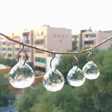 10PC 20MM Clear Prismatic Globe Crystal Suncatcher Glass Chandelier Pendant DIY