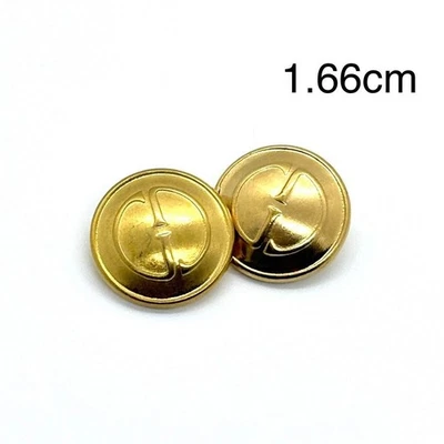 Gucci vintage logo buttons -gold 16mm lot of 2 (Next Biz Day Shipping) - Photo 1/4
