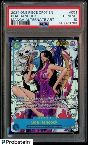 2024 One Piece OP07 Manga Alternate Art #051 Boa Hancock PSA 10 GEM MINT