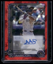 2025 Topps Chrome Sapphire Edition #RA-AA Adael Amador Rookie Autographs Red #/5