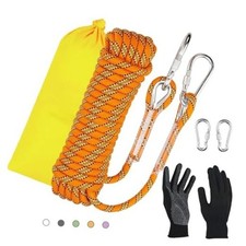 Static Climbing Rope - Heavy Duty Climbing Rope for Rock 8mm/10M 32ft Orange