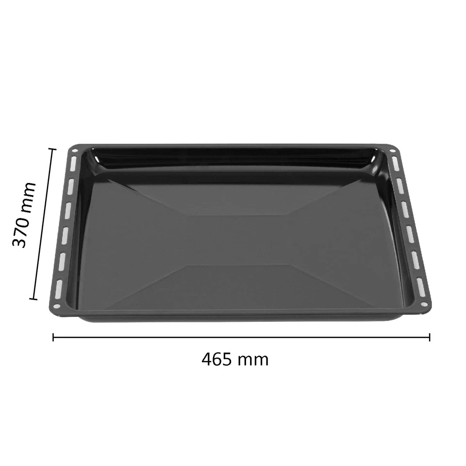 Backbleche mm 465 x 370 x 30 mm 2er Set Emailliert Fettpfanne Verchromt Backo... - Bild 2 von 4