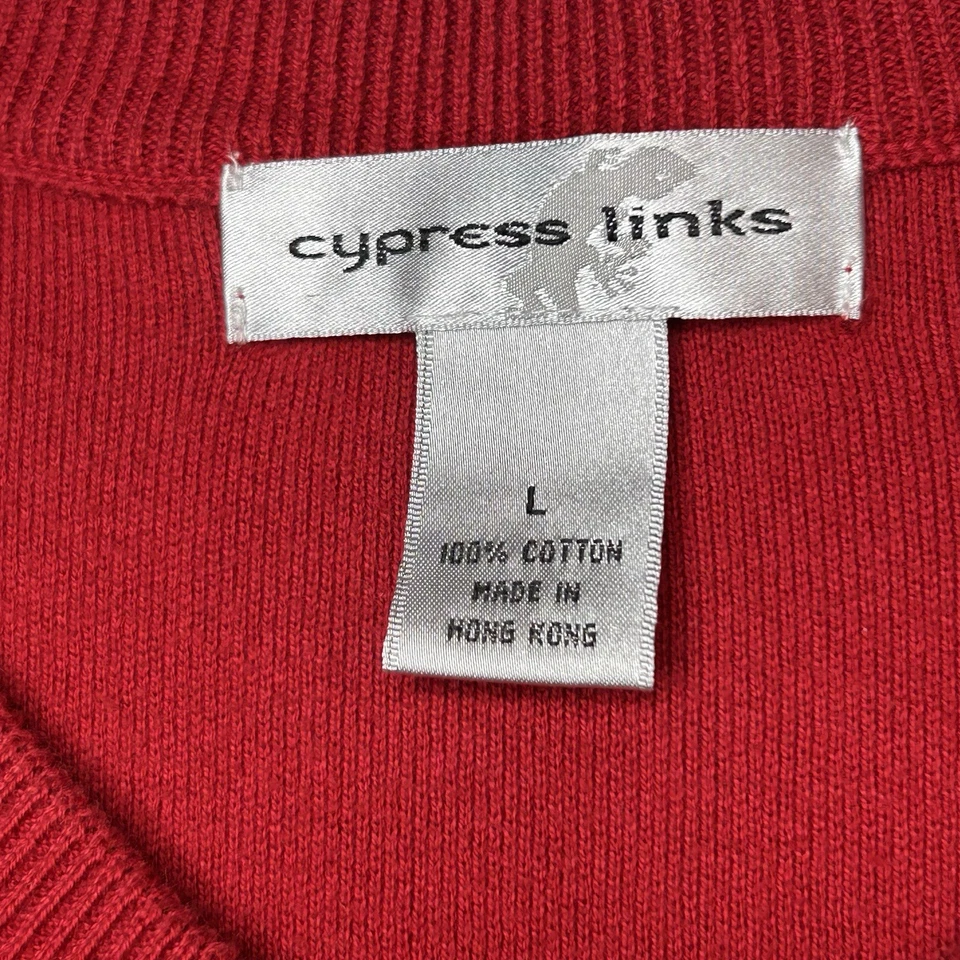Suéter Chaleco Pullover de Golf Cypress Links Para Hombre Grande Rojo Cuello en V Sin Mangas Foto 3 de 4