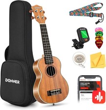 Donner Tenor Ukulele 21 Inches Solid Mahogany Acoustic Ukelele for Professional