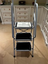 Oypla 3397 Foldable 3-Step Ladder - White