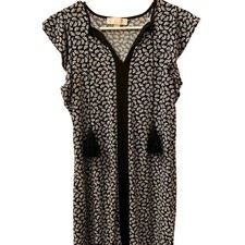 Michael Kors Black & White Tassel Dress XL • 39” Length