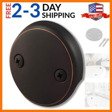 Dual Hole Bathtub Drain Overflow Plate with Two Matching Screws, Easy to Inst...