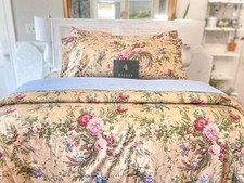 Ralph Lauren ADRIANA Multi Sateen Full Queen Comforter Floral Italy  Bed Runner