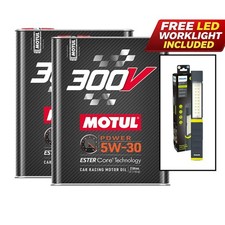 Motul 300V Power 5w-30 Car Engine Oil - 4L + FREE Philips LED Worklight