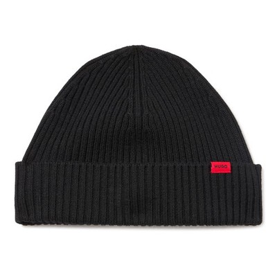 , Small Logo Ribbed Beanie, Iron Ore, Size