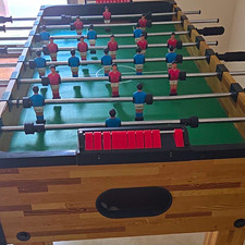 Sportcraft Tabletop Foosball Table Game w/ Red/Blue Players  3 White Foosballs