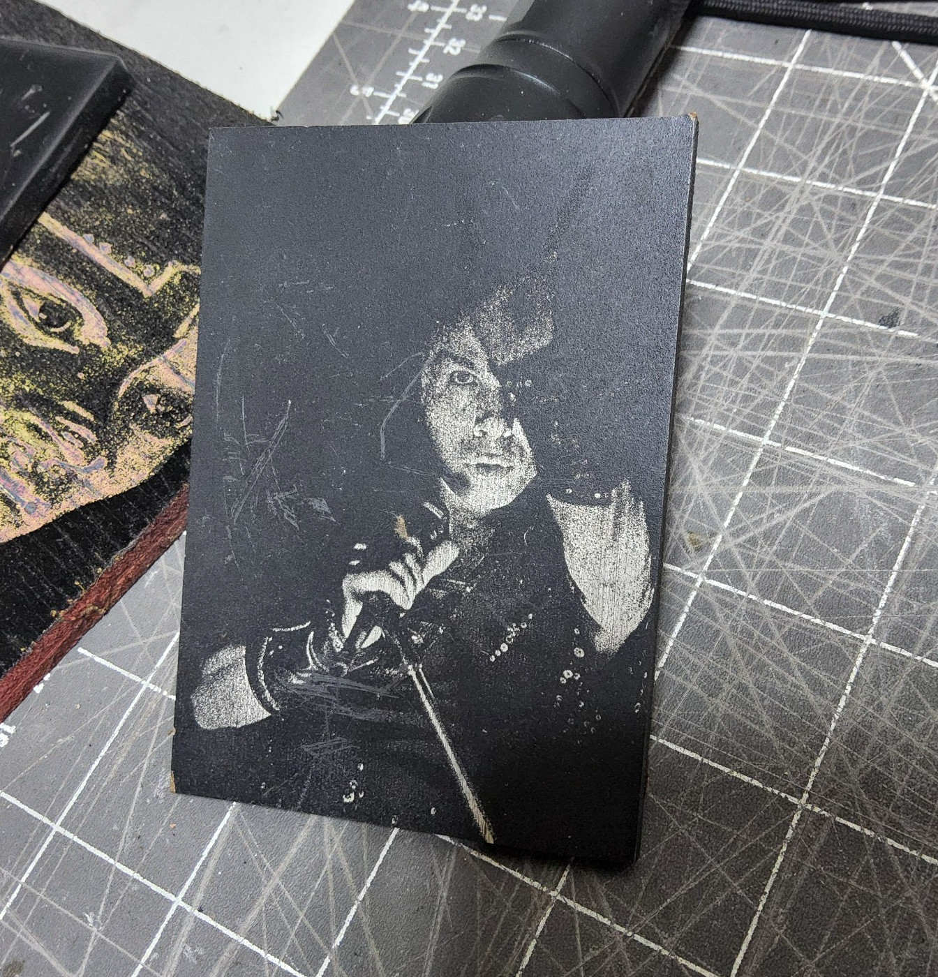 Ronnie james dio laser etched portrait magnet art 3x4 heavy metal icon gritty