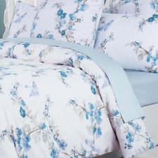 Duvet Cover King Size Floral Beddding Set Vintage Style Tree Blossom Birds wi...