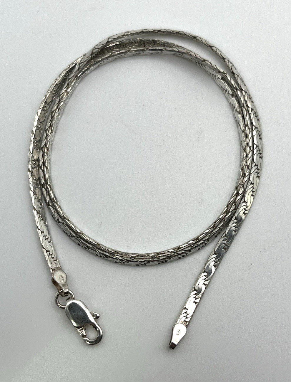 UPSCALE SEGMENTED FLAT Solid Sterling Silver 20 i… - image 2