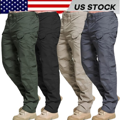 #ad Mens Cargo Pants Tactical Waterproof Work Hiking Combat Outdoor Trousers Pants $22.99