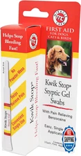 Miracle Care Kwik-Stop Styptic Gel Swabs 3pk for Dog Cat Bird Fast-Acting Benzoc