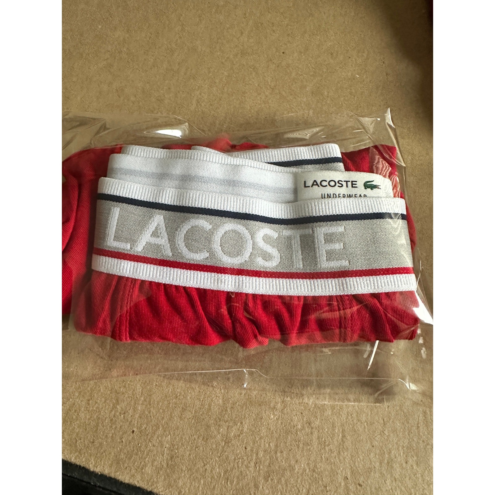 VTG NWOT LaCoste boxer briefs underwear red size XL thumbnail 3