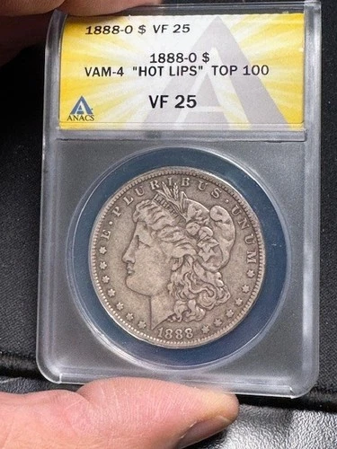 1888 O $1 Morgan Silver Dollar ANACS VF25 VAM-4 Hot Lips DDO Nice