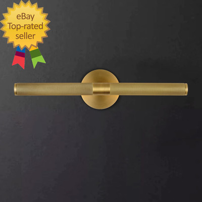 Hard Wired Knurled Picture Light  19In Brass Picture Light for Wall  Dimmable Go