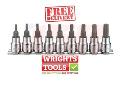 Signet S22967 3/8'' Dr Torx Bits Steckschlüsselsatz 9-teilig T10-T50