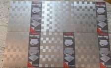 Six Sheets Brushed Steel Mosaic Backsplash Wall Tile Peel Stick Metal 12" Sq