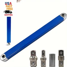 Offset Extension Wrench, Zero Degree Ratchet Extension Set Includes 1/2", 1/4" &