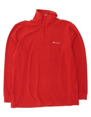 CHAMPION Herren Fleecepullover mit Reißverschluss am Ausschnitt XL rot Polyester LR08