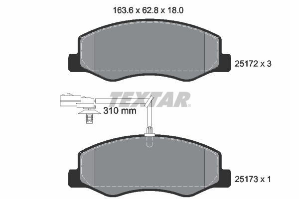 NEU - Textar 2517201 Bremsbelagsatz, Scheibenbremse Passend FüR Nissan Opel-image