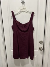 Fit & Flare Crepe Mini Dress Old Navy - Size XL - Burgundy