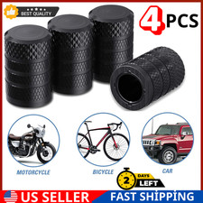 4PCS Tire Valve Stem Caps Black Aluminum Universal Car Truck SUV Bike Covers USA