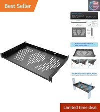 1U Server Rack Shelf, Suitable for 19" Network Equipment Racks and Cabinets, ...