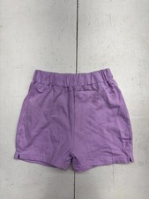 Disney Princess Solid Purple Elastic Waist Sweat Shorts Toddler Girls Size 5T