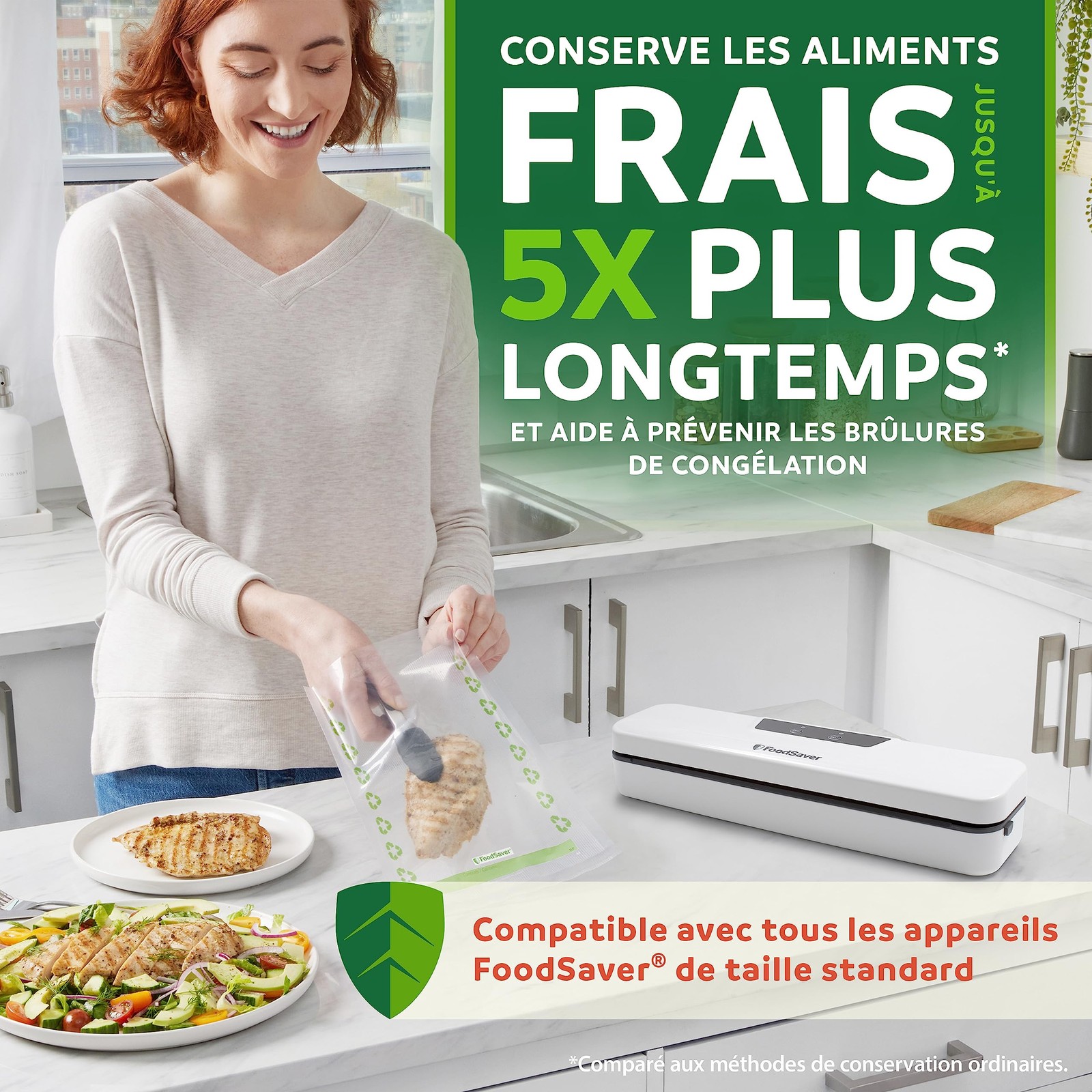 Sacs alimentaires réutilisables sous vide transparents et sans BPA pour congélateur - 2