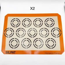 X2 Silpat Perfect Cookie NonStick Silicone Baking Mat 11-5/8"x16-1/2"