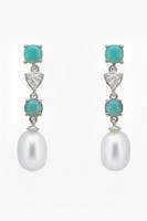 Latelita Perlen Whisper Tropfenohrringe Paraiba Turmalin Silber 925