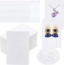 White Earring Packaging Kit - 400 Pcs with Display Cards, Self-Sealing Bags, Ear