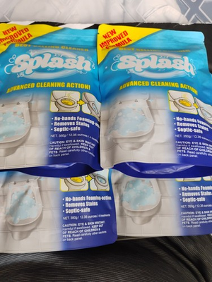 #ad #ad Splash 4 PACK Foaming Advanced Cleaner 350g 12.35oz Toilet Bowl Cleaning Powder $48.99
