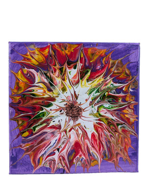 Original Abstraktes Gemälde Öl auf Leinwand Frühling Fantasy Nr. 2 am Rand 8inx8in